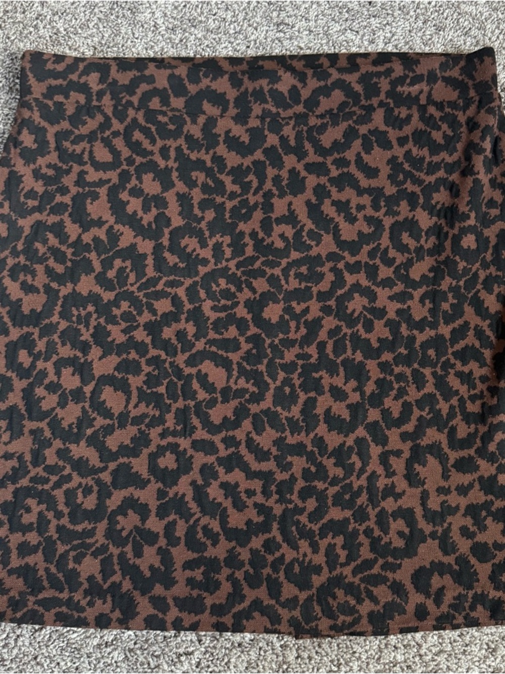 Nicole‎ Miller Brown and Black Leopard-Print Midiskirt  Size XL (A-49)